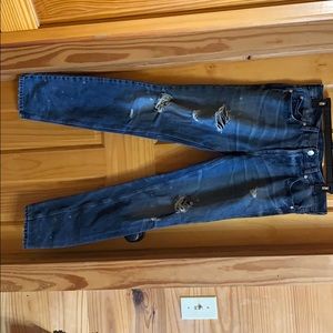 Men’s Dark Wash Distressed Pacsun Skinny Jeans
